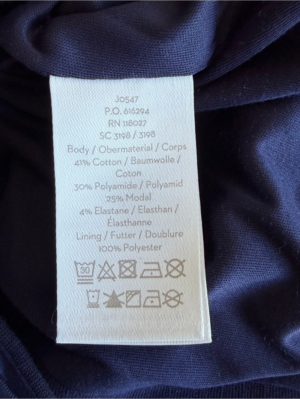 Boden Navy Layla Sheath Dress with Cream Trim and Tie Neck - Picture 8 of 14